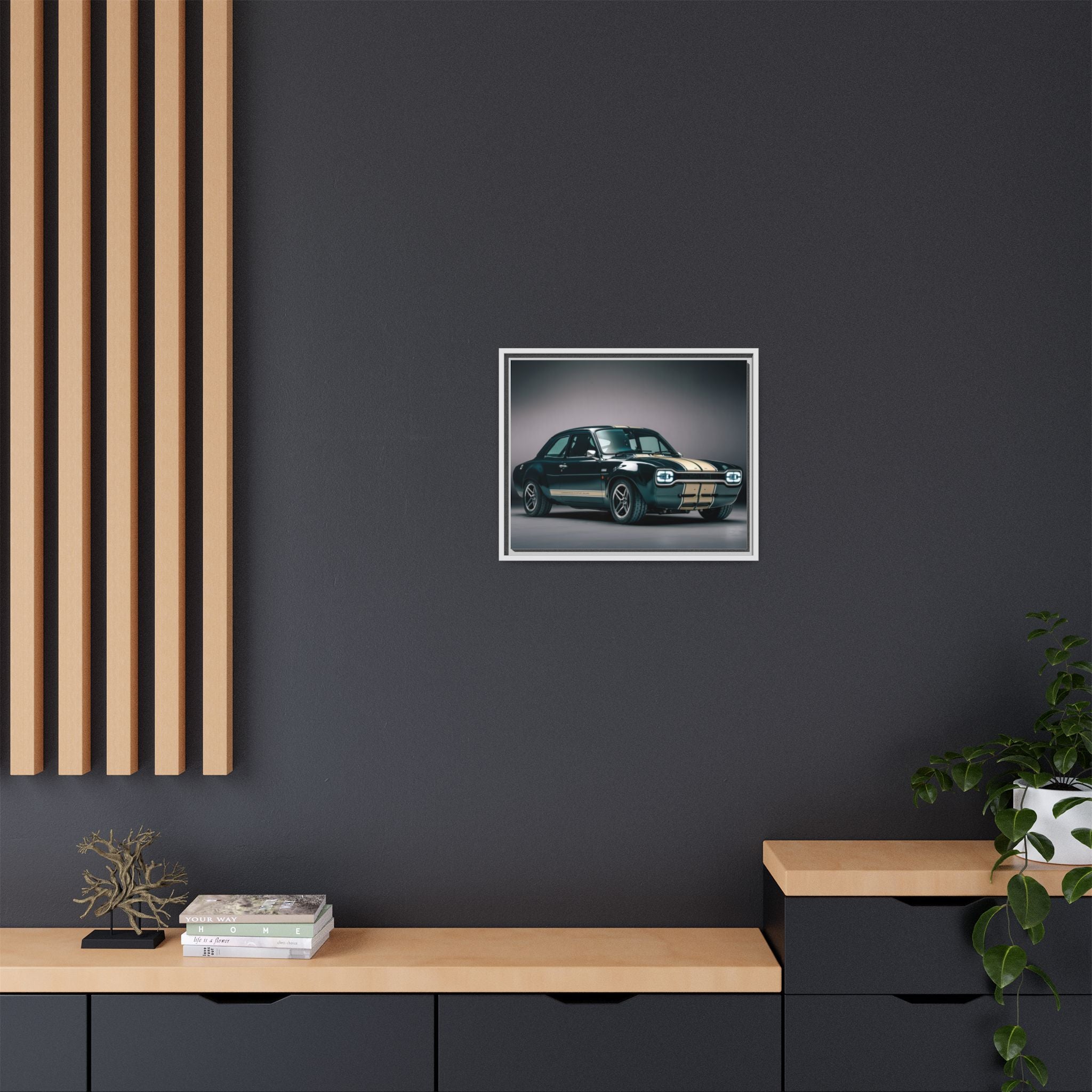 Framed Matte Canvas – Classic Retro Muscle Car Wall Art
