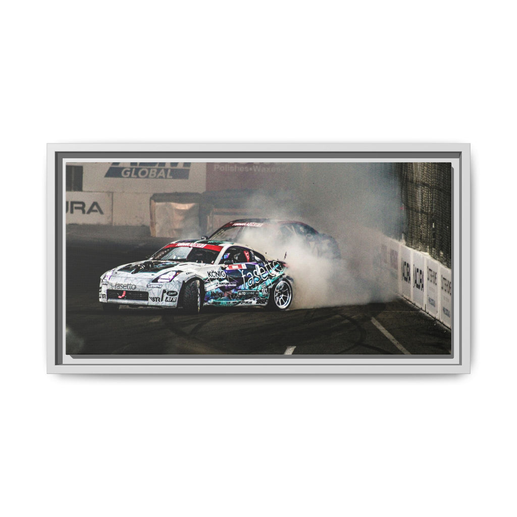 Drift Racing Canvas Print — Framed Matte Automotive Wall Art