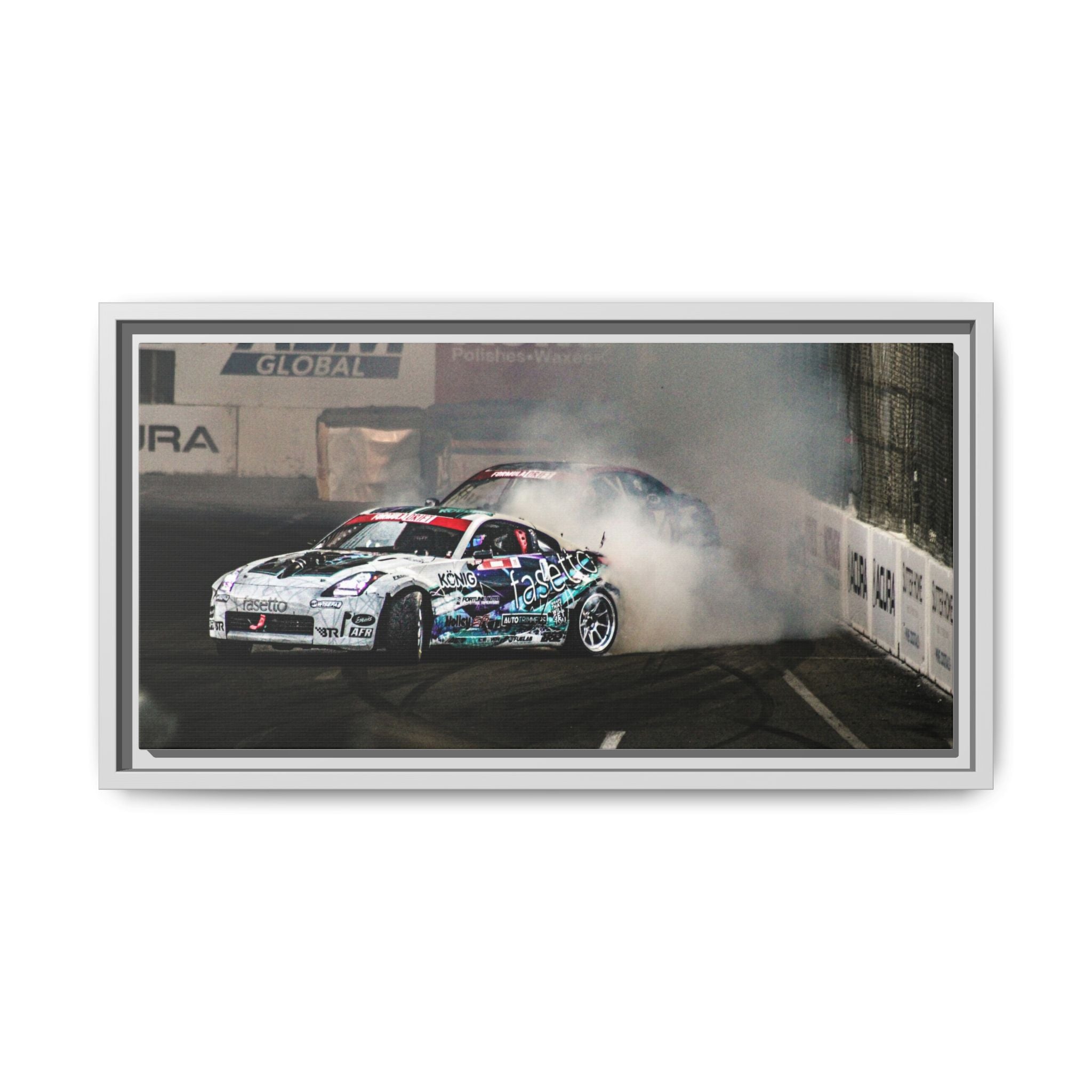 Drift Racing Canvas Print — Framed Matte Automotive Wall Art