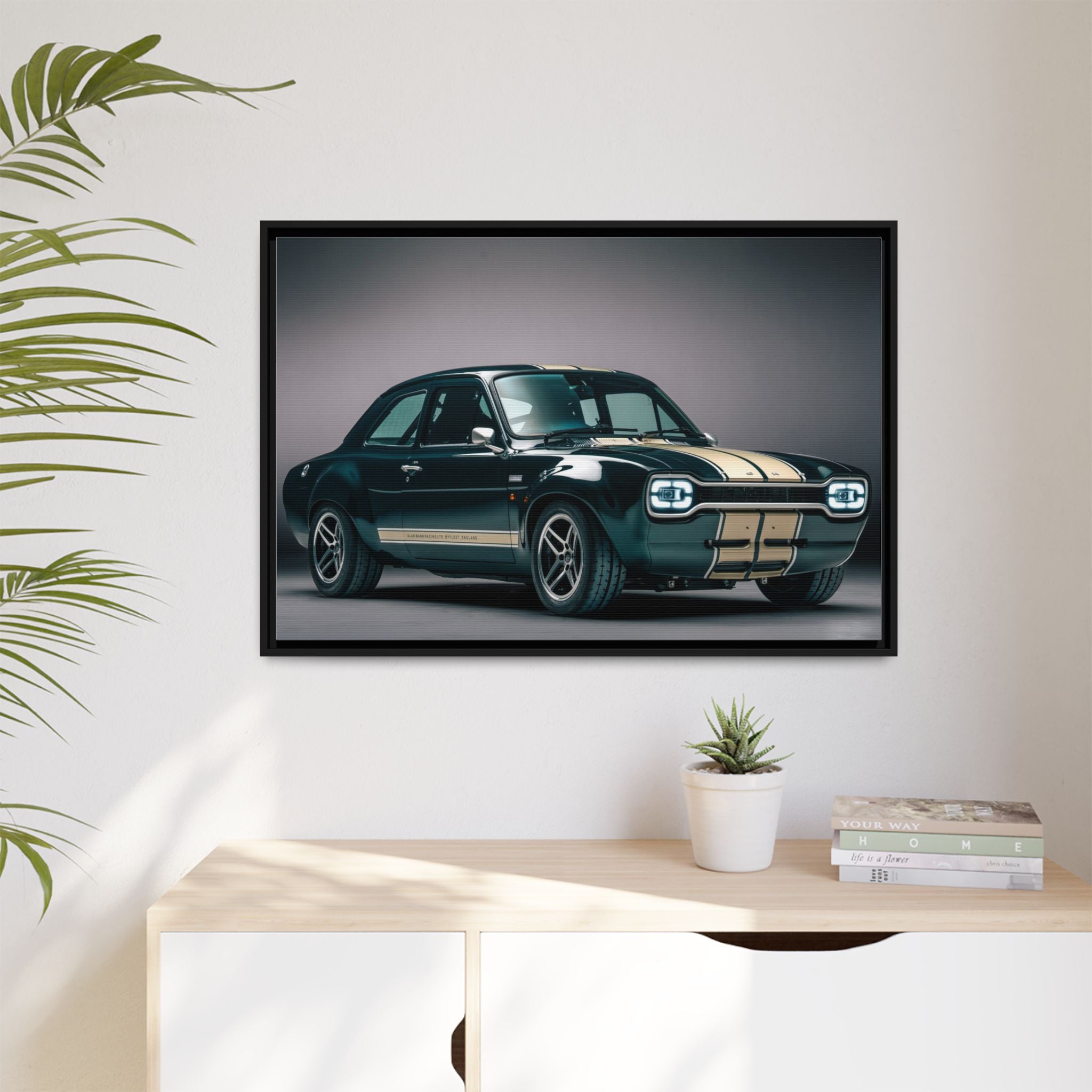 Framed Matte Canvas – Classic Retro Muscle Car Wall Art