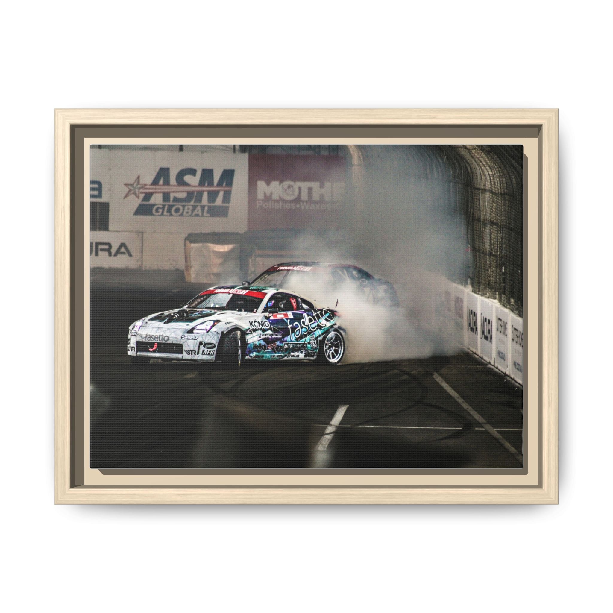 Drift Racing Canvas Print — Framed Matte Automotive Wall Art