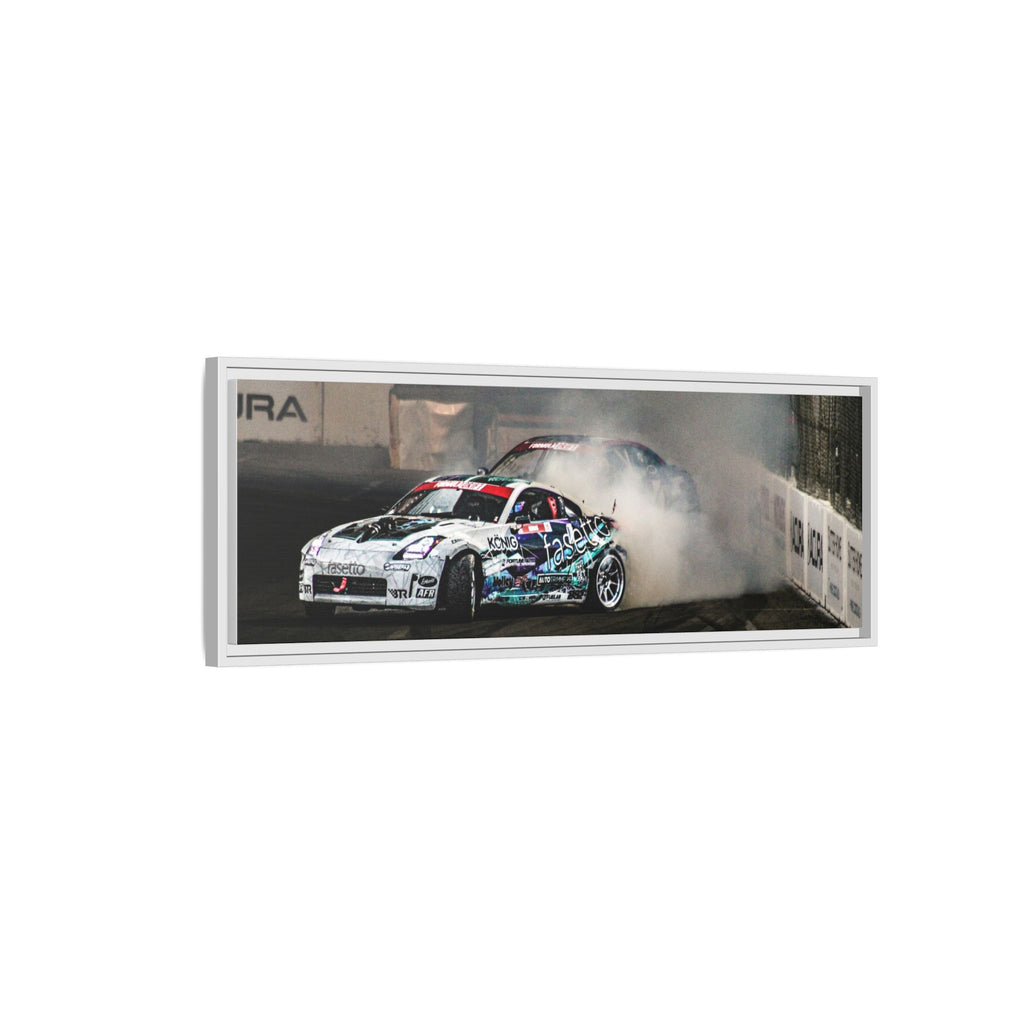 Drift Racing Canvas Print — Framed Matte Automotive Wall Art