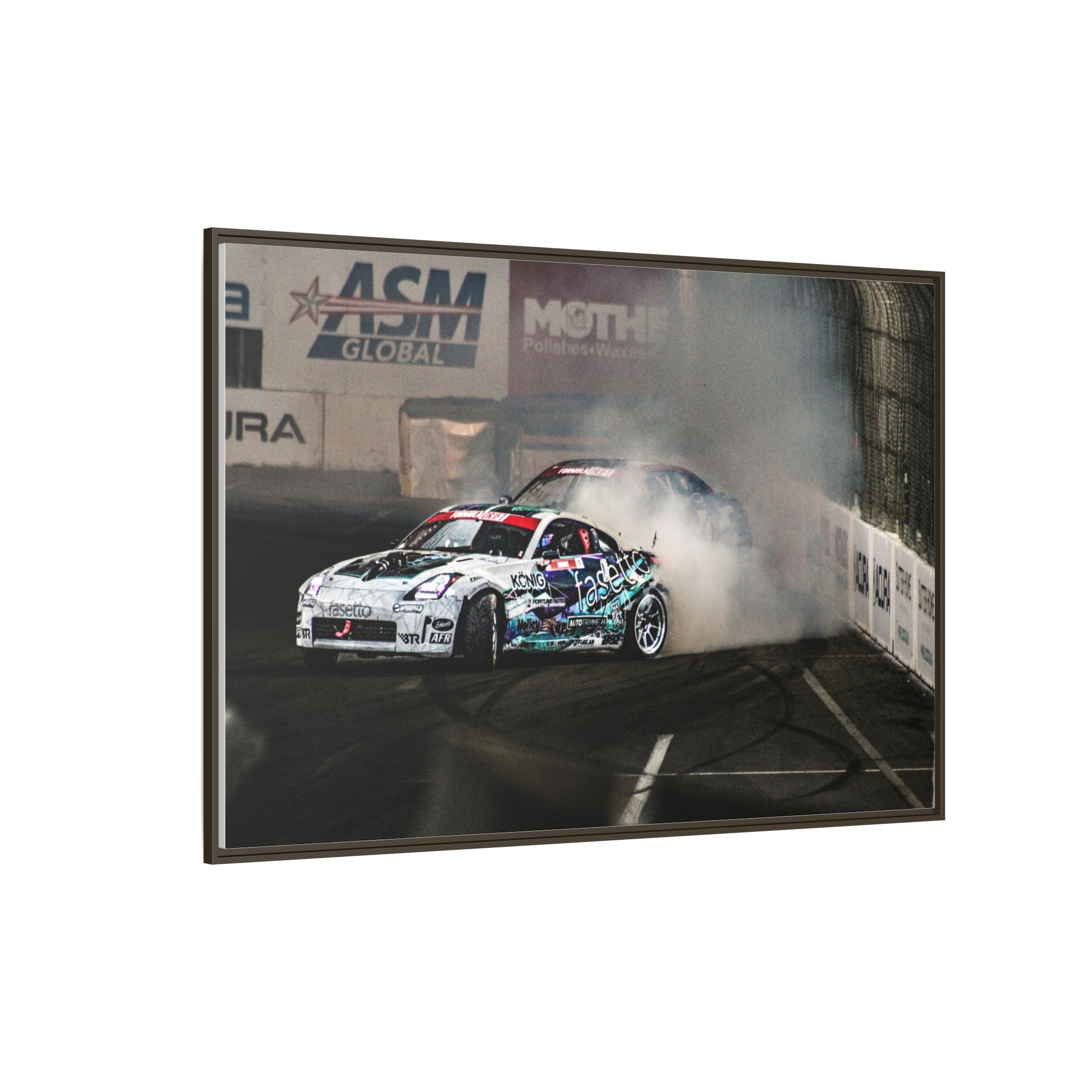 Drift Racing Canvas Print — Framed Matte Automotive Wall Art