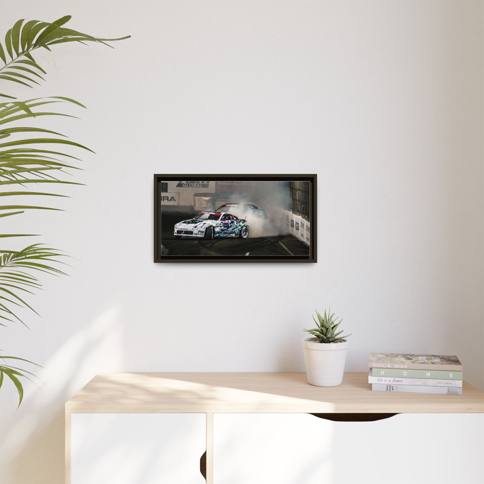 Drift Racing Canvas Print — Framed Matte Automotive Wall Art
