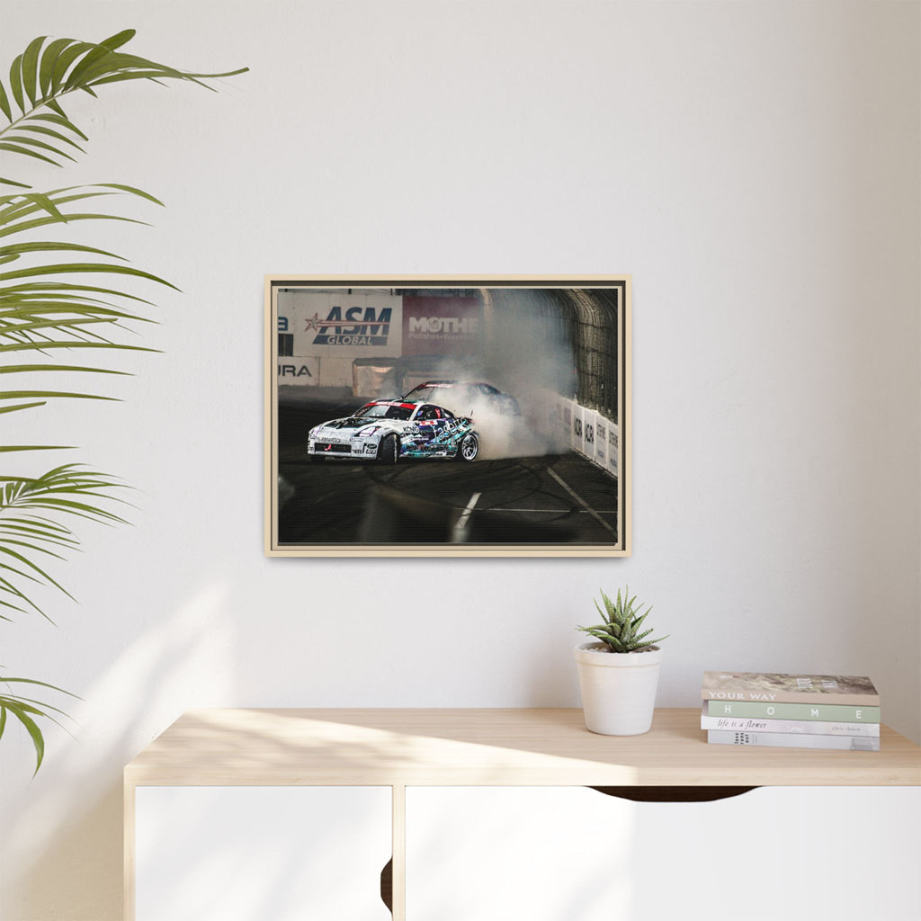Drift Racing Canvas Print — Framed Matte Automotive Wall Art