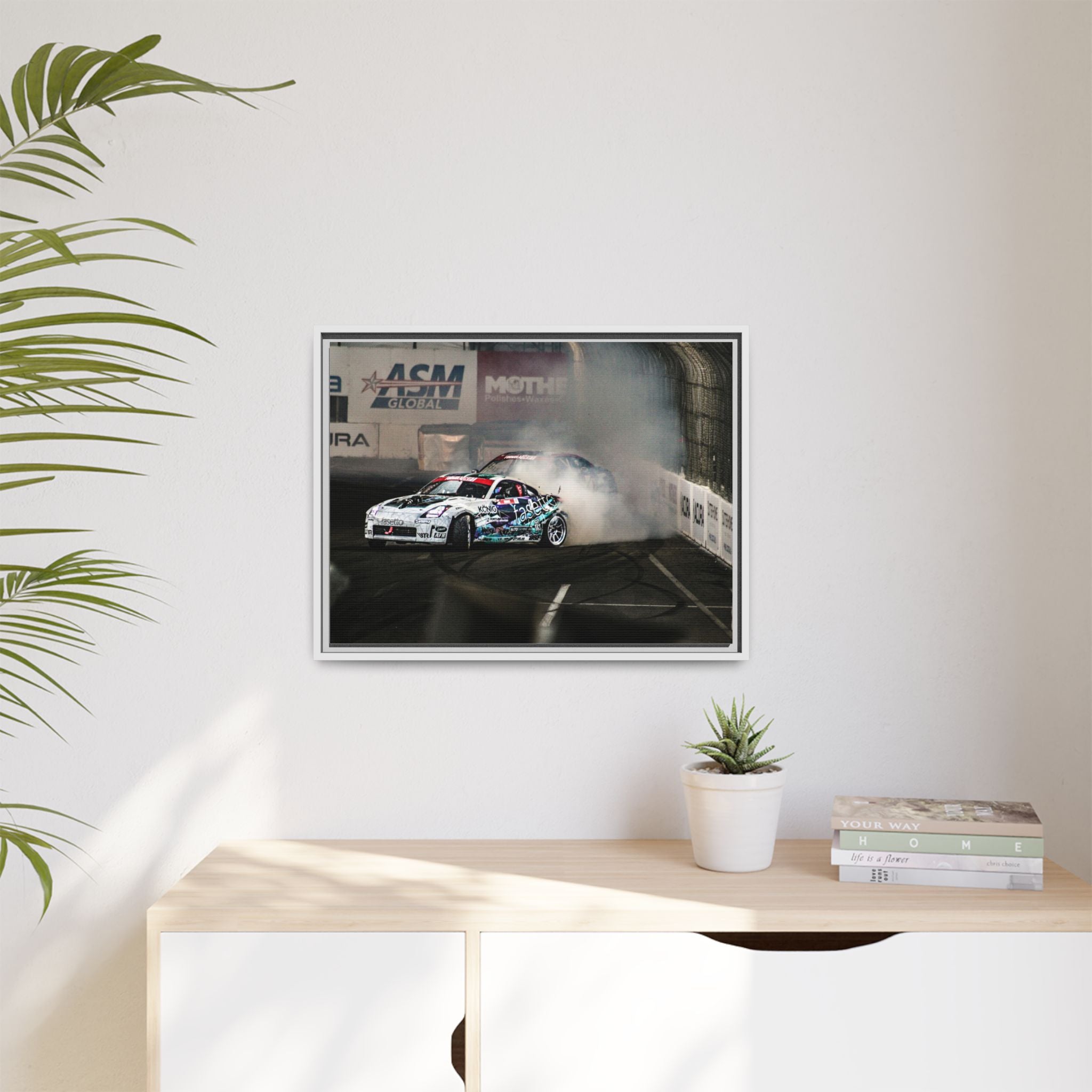 Drift Racing Canvas Print — Framed Matte Automotive Wall Art