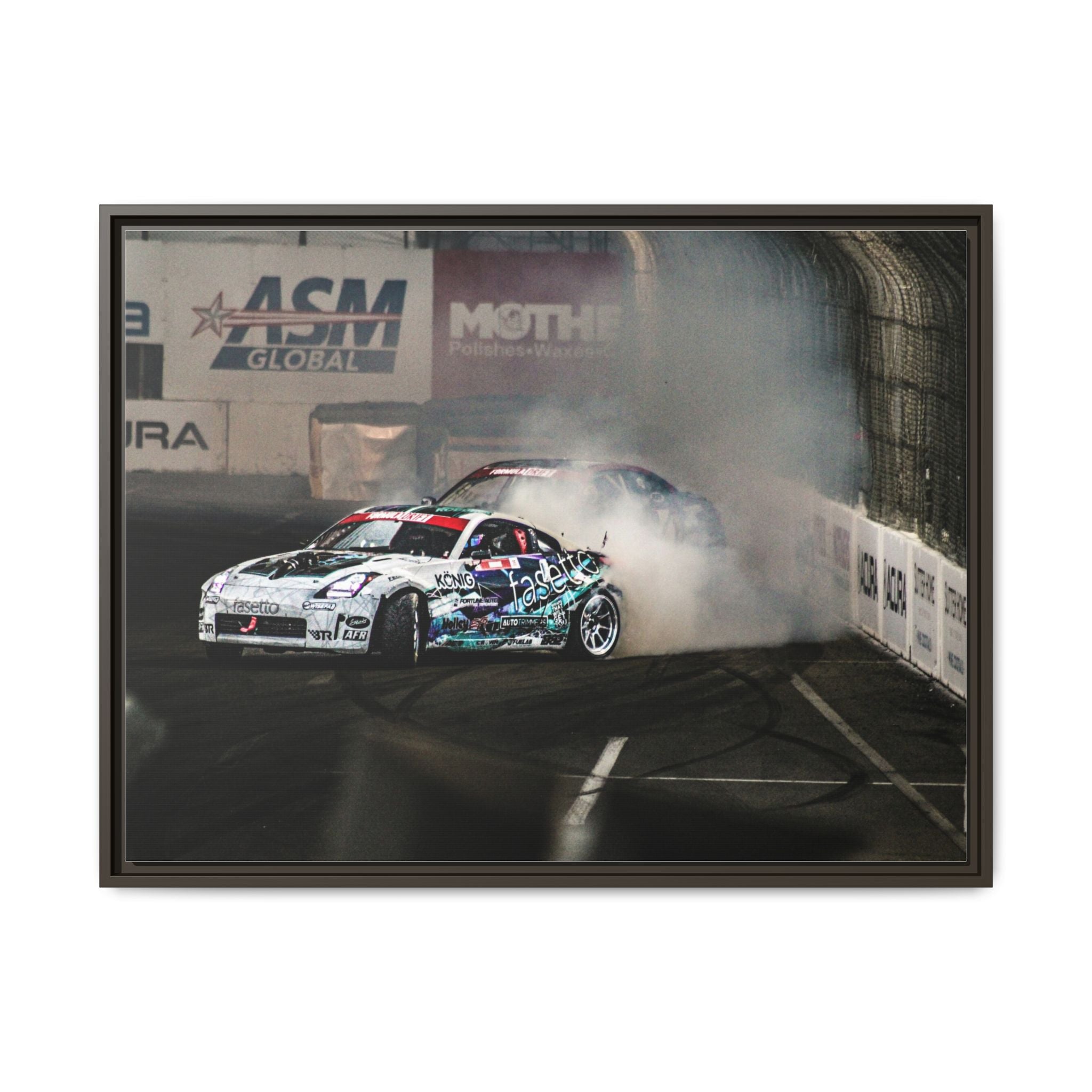 Drift Racing Canvas Print — Framed Matte Automotive Wall Art