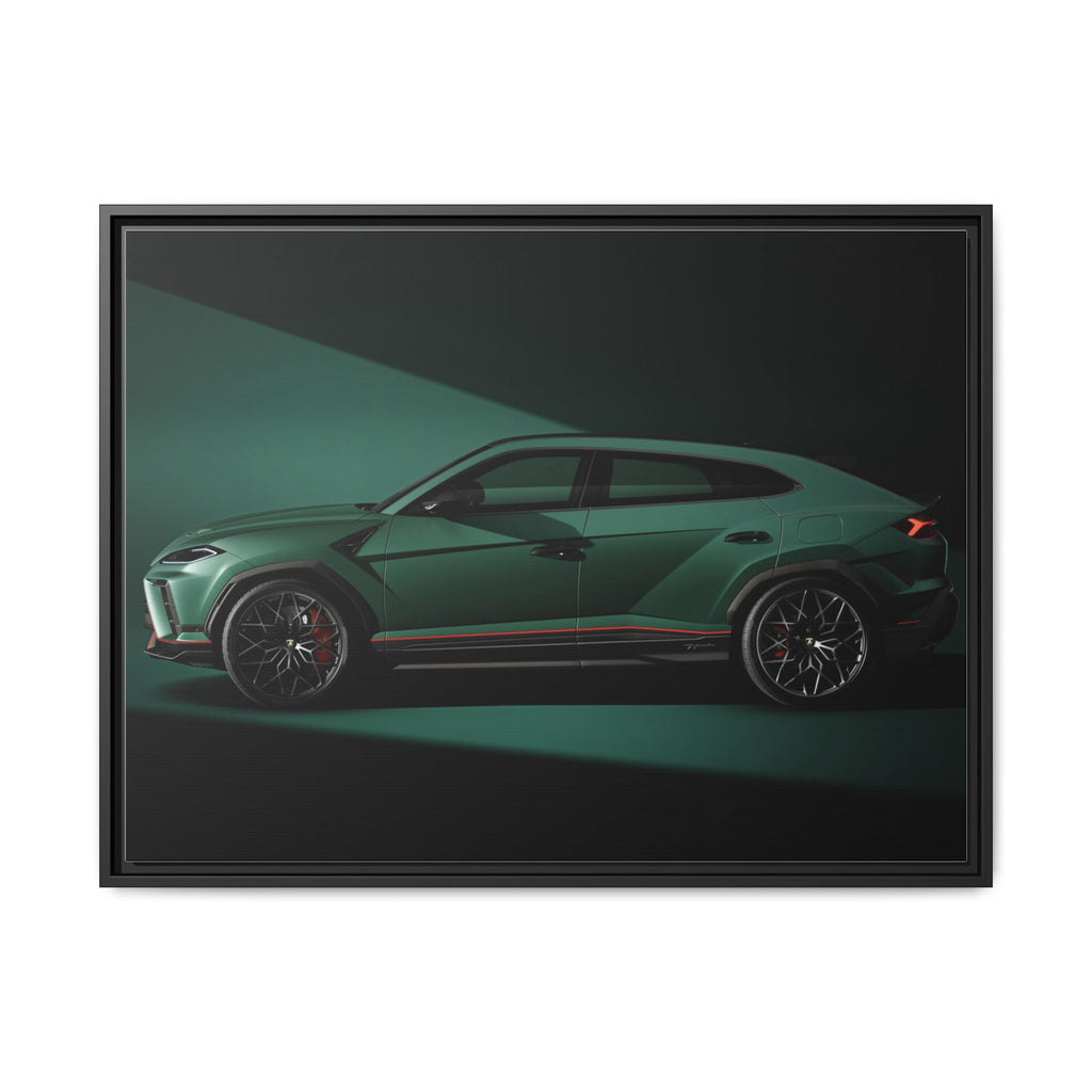 Framed Matte Canvas Print — Emerald Sports SUV Wall Art