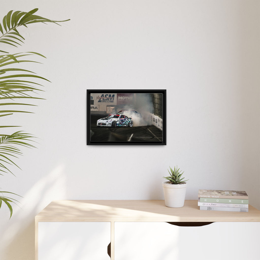 Drift Racing Canvas Print — Framed Matte Automotive Wall Art