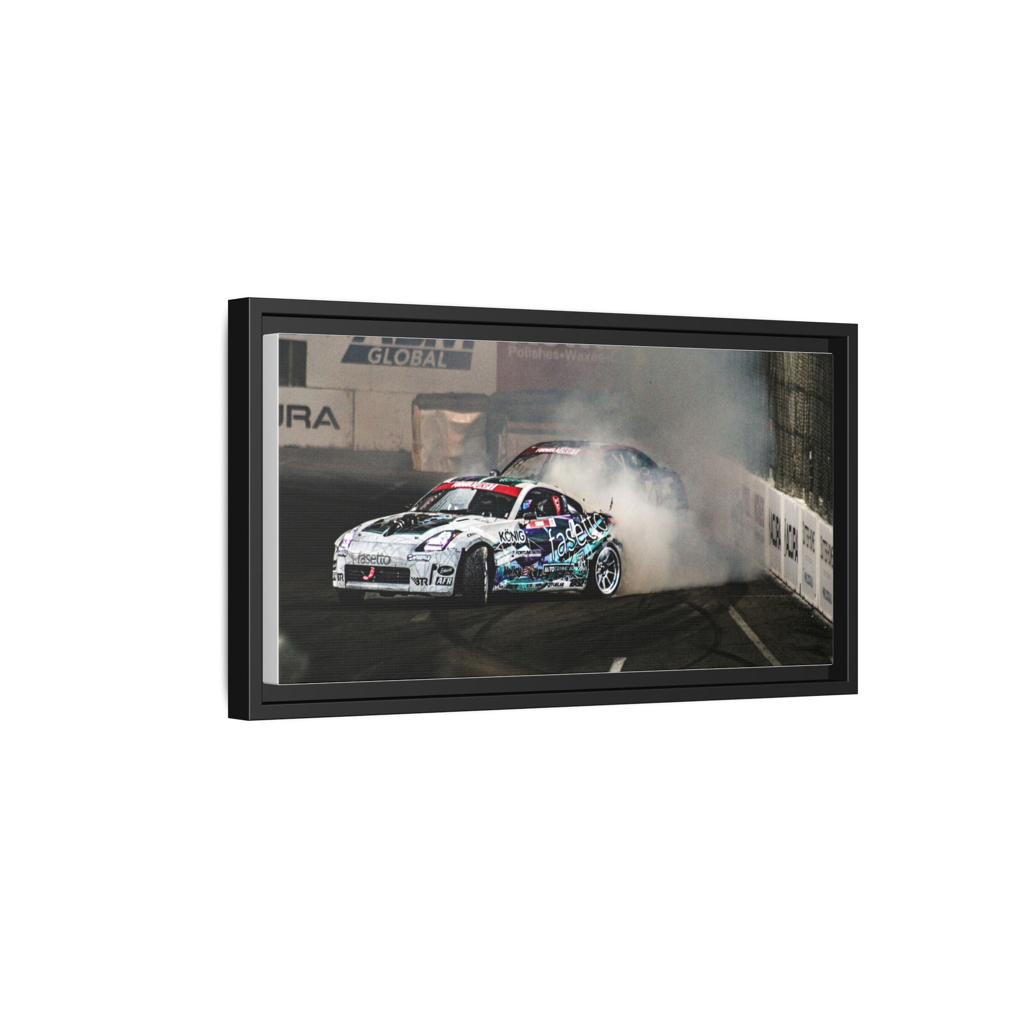 Drift Racing Canvas Print — Framed Matte Automotive Wall Art