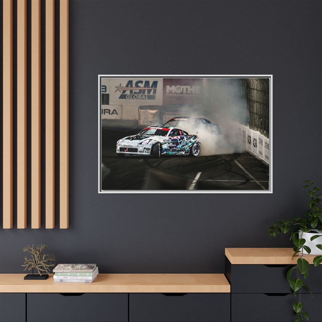 Drift Racing Canvas Print — Framed Matte Automotive Wall Art