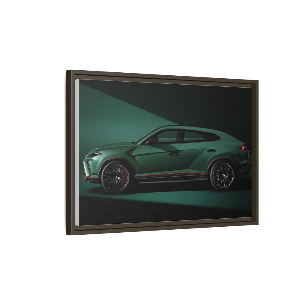 Framed Matte Canvas Print — Emerald Sports SUV Wall Art