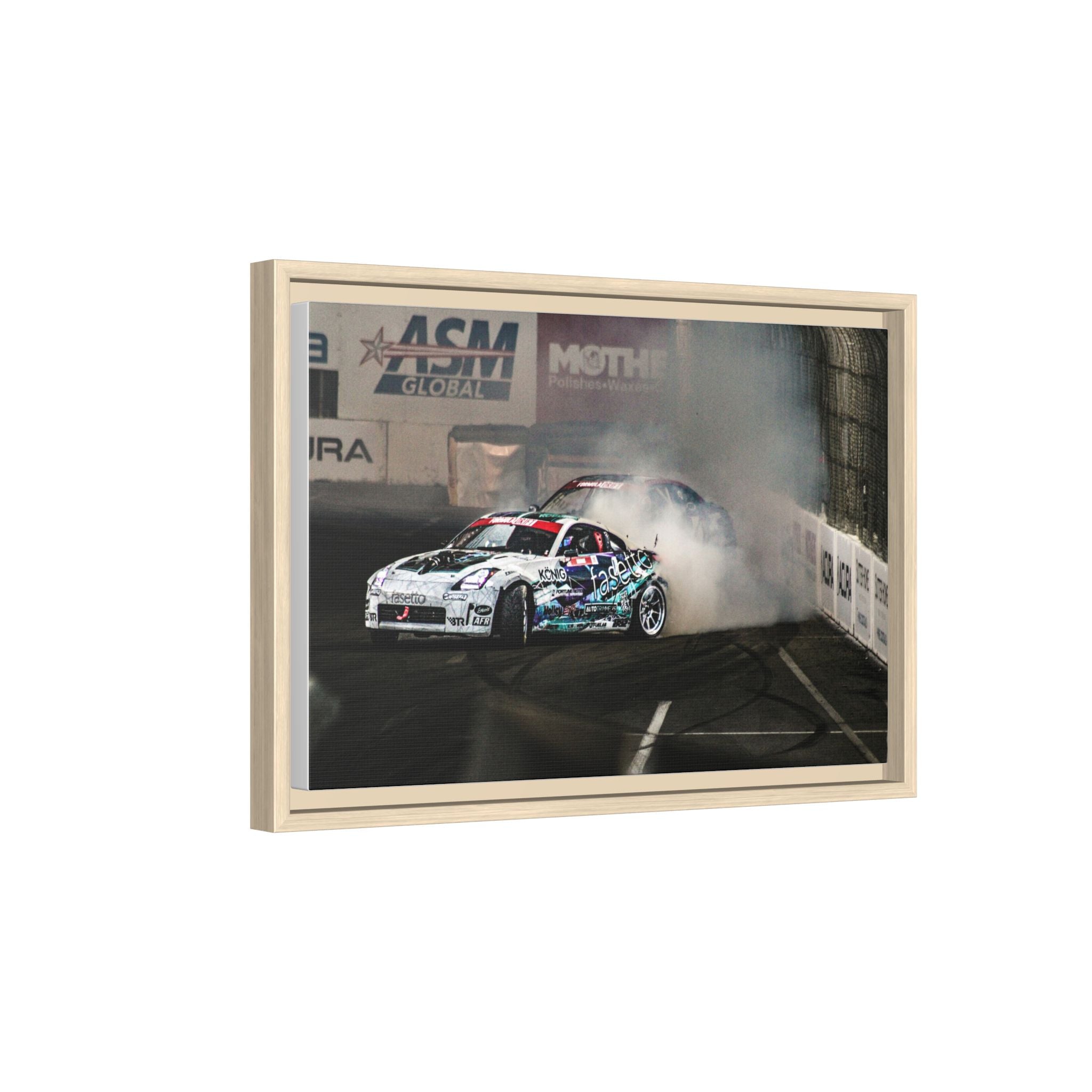 Drift Racing Canvas Print — Framed Matte Automotive Wall Art