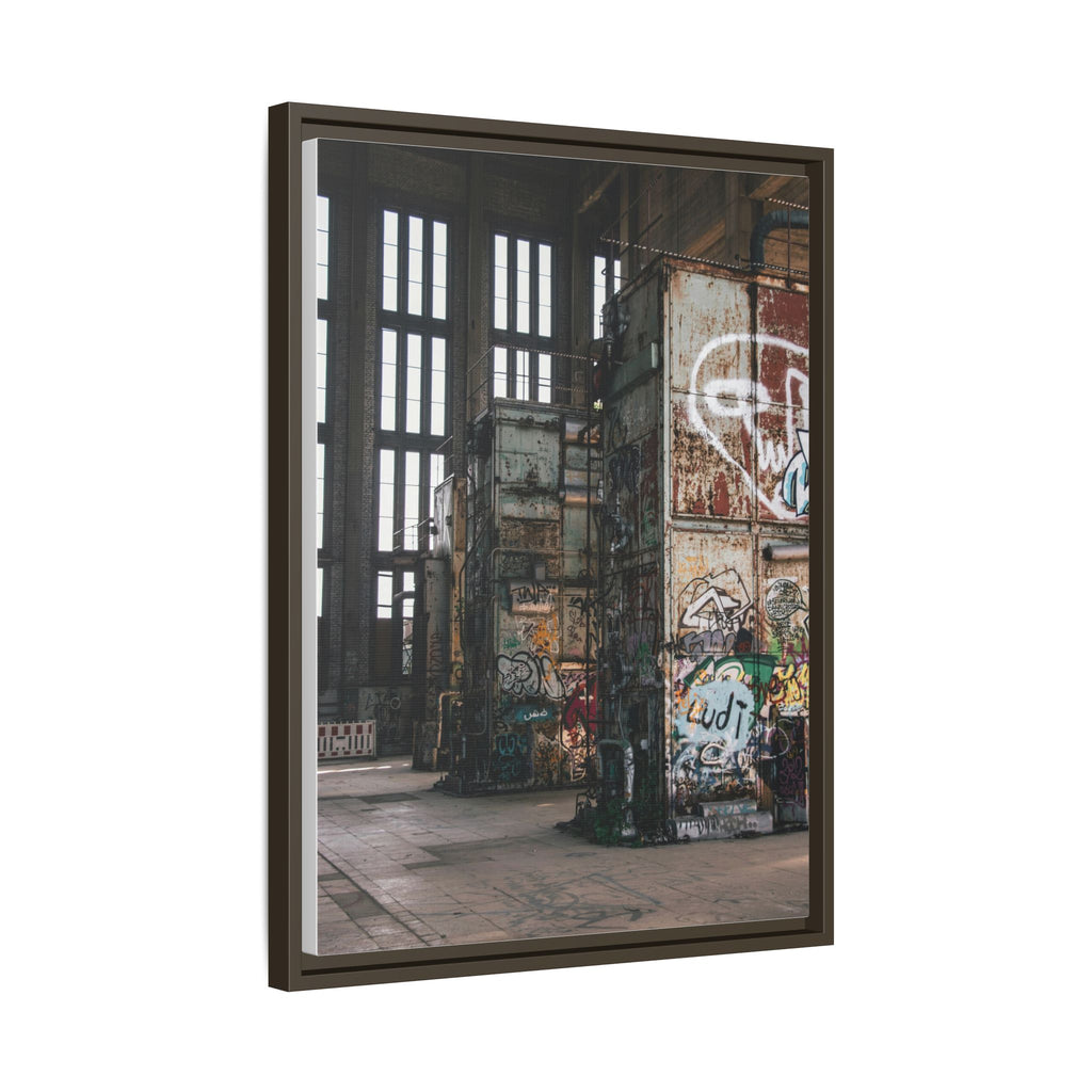 Urban Graffiti Ruins Matte Framed Canvas
