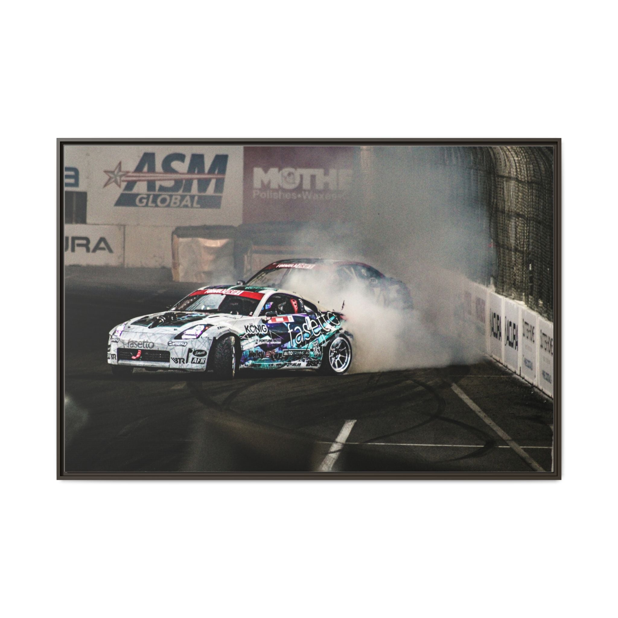 Drift Racing Canvas Print — Framed Matte Automotive Wall Art