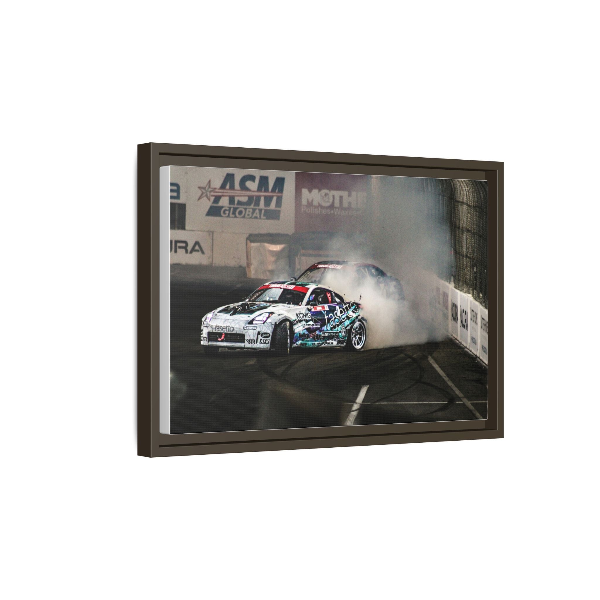Drift Racing Canvas Print — Framed Matte Automotive Wall Art