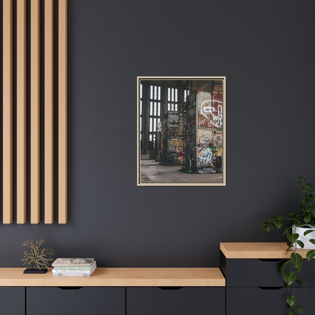 Urban Graffiti Ruins Matte Framed Canvas