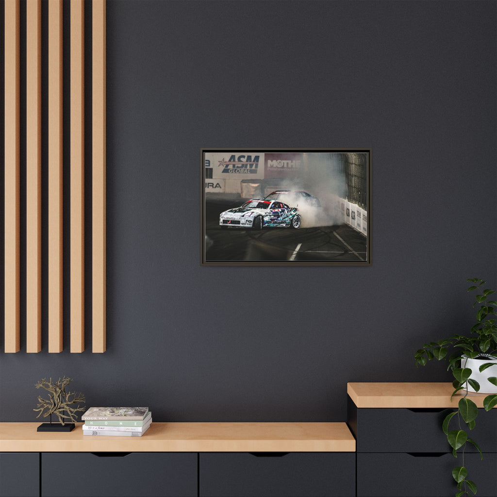 Drift Racing Canvas Print — Framed Matte Automotive Wall Art