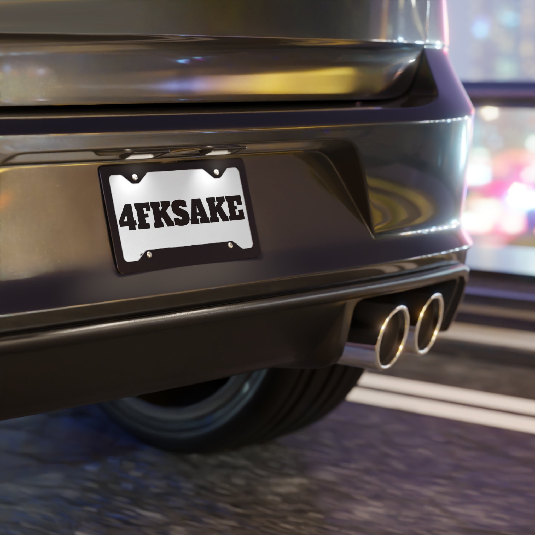 Vanity Plate — '4FKSAKE' Bold Black Lettering Custom License Plate