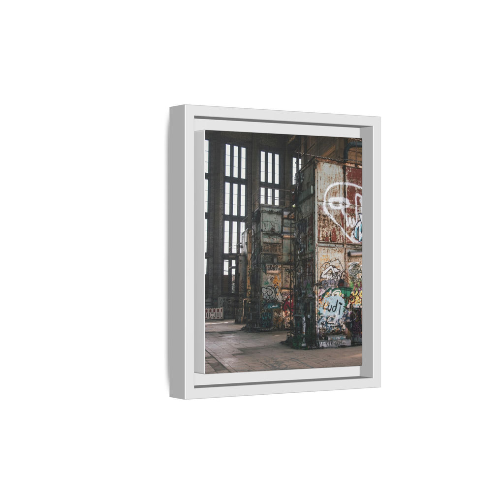 Urban Graffiti Ruins Matte Framed Canvas