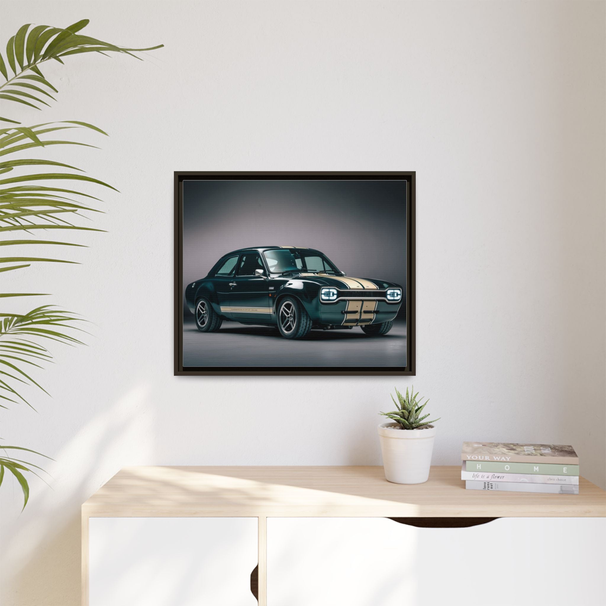 Framed Matte Canvas – Classic Retro Muscle Car Wall Art