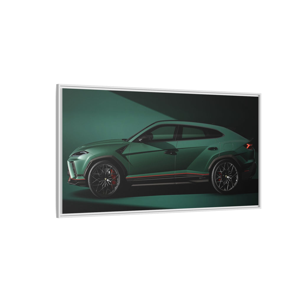 Framed Matte Canvas Print — Emerald Sports SUV Wall Art