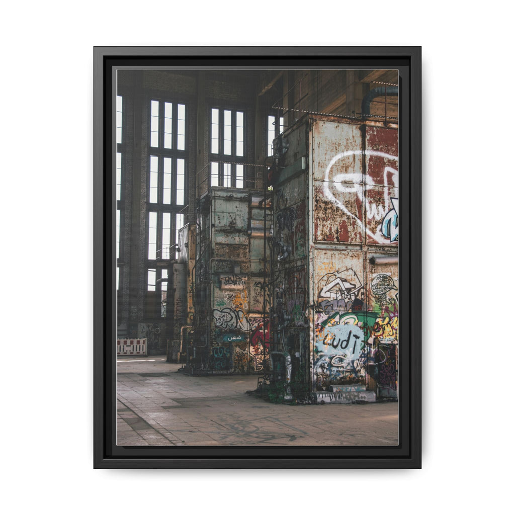 Urban Graffiti Ruins Matte Framed Canvas