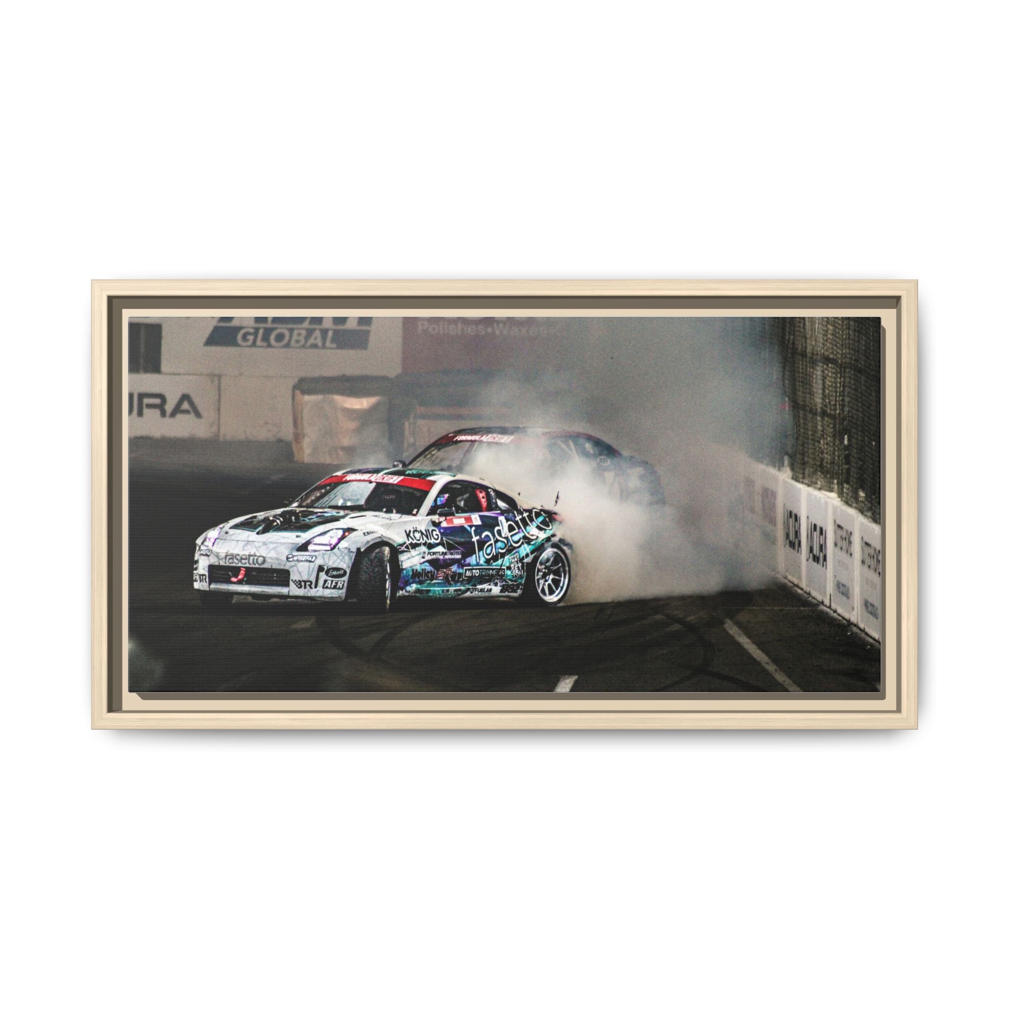 Drift Racing Canvas Print — Framed Matte Automotive Wall Art