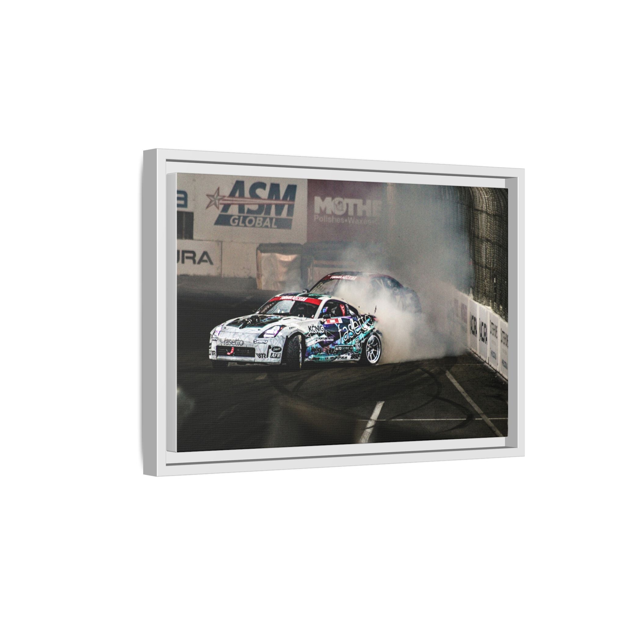Drift Racing Canvas Print — Framed Matte Automotive Wall Art