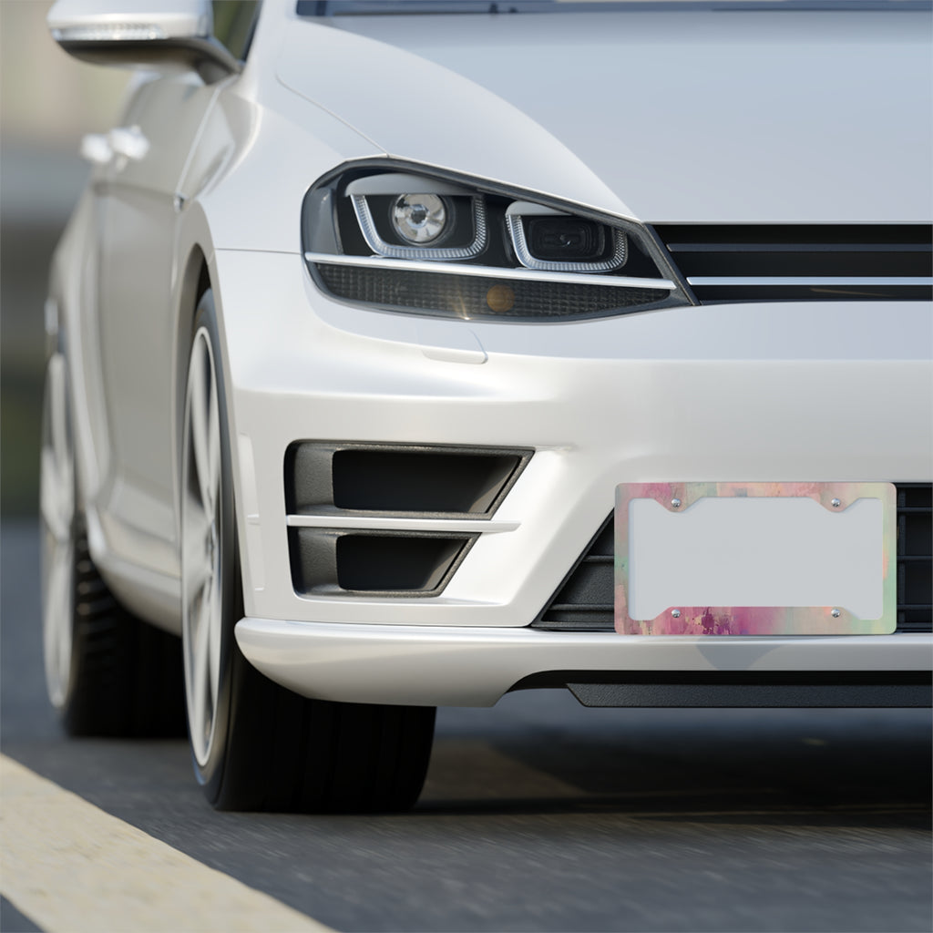 Pastel Watercolor Metal License Plate Frame