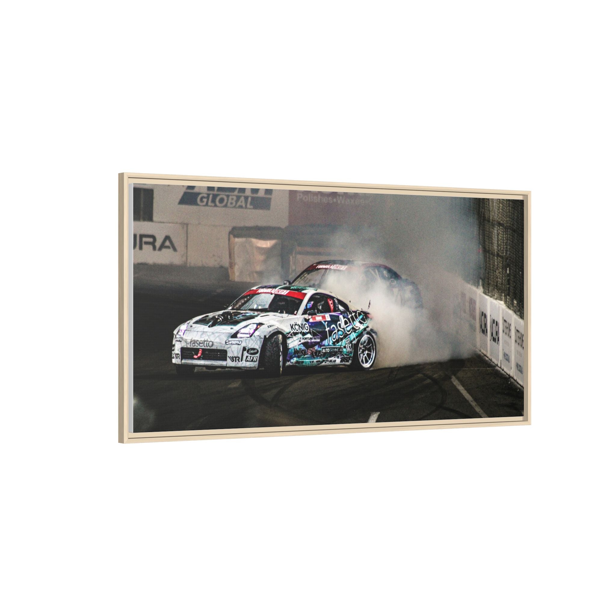 Drift Racing Canvas Print — Framed Matte Automotive Wall Art