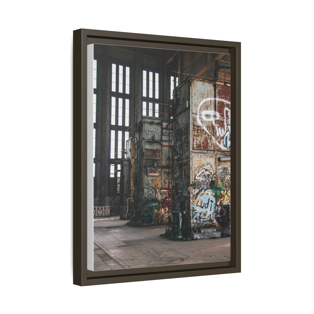 Urban Graffiti Ruins Matte Framed Canvas