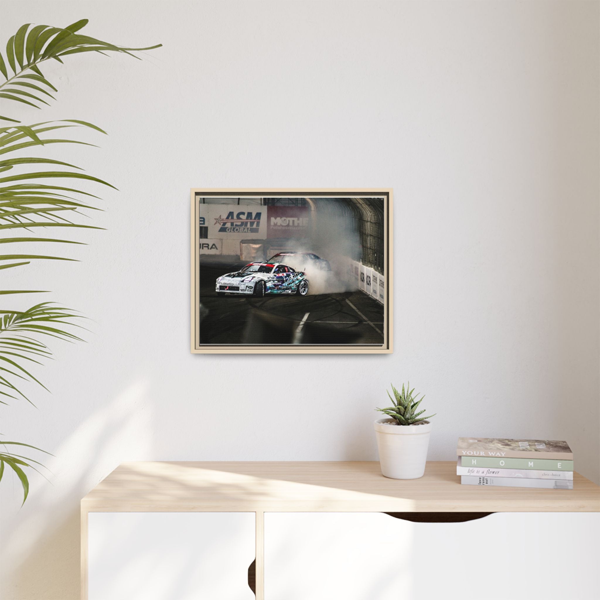 Drift Racing Canvas Print — Framed Matte Automotive Wall Art