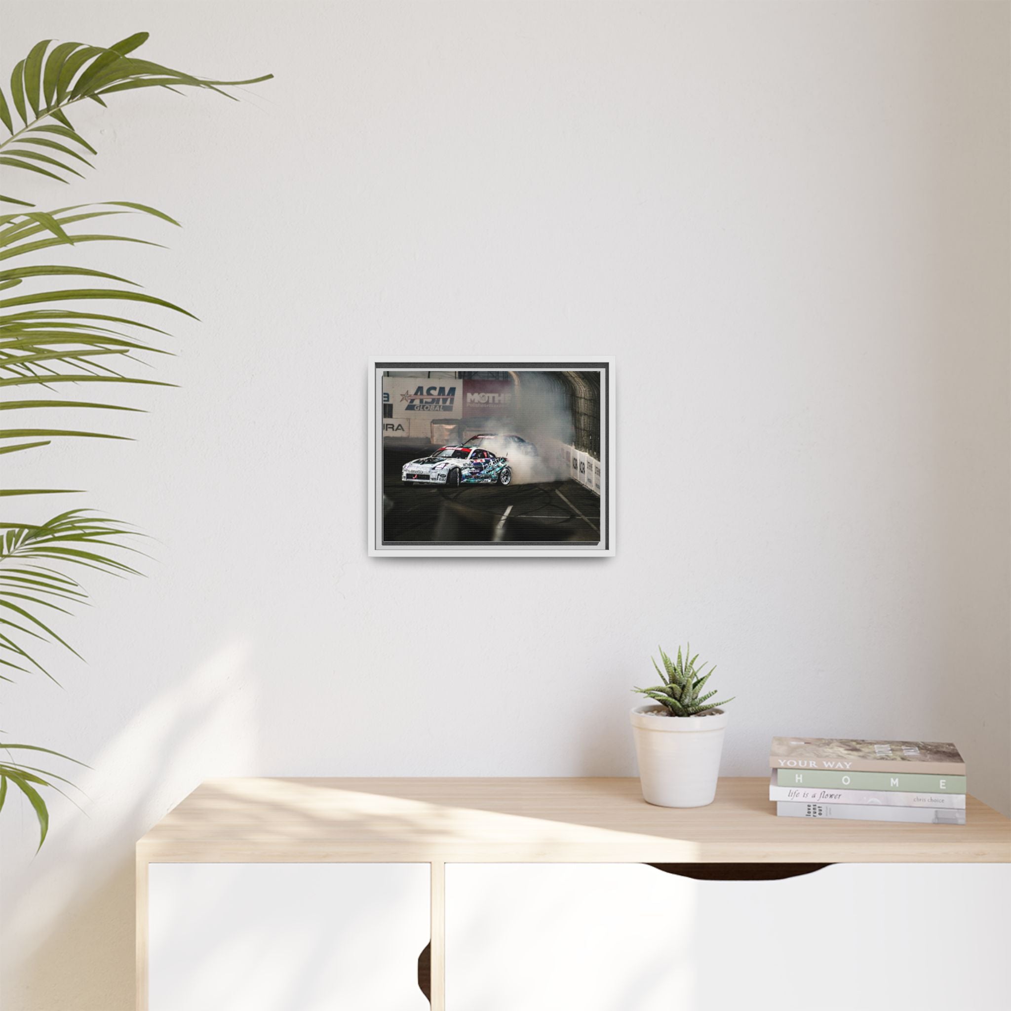 Drift Racing Canvas Print — Framed Matte Automotive Wall Art