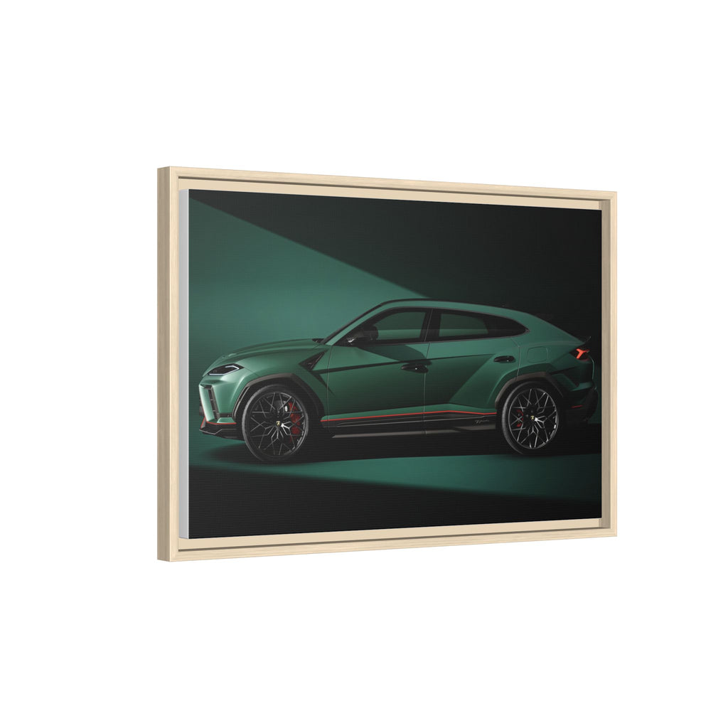 Framed Matte Canvas Print — Emerald Sports SUV Wall Art