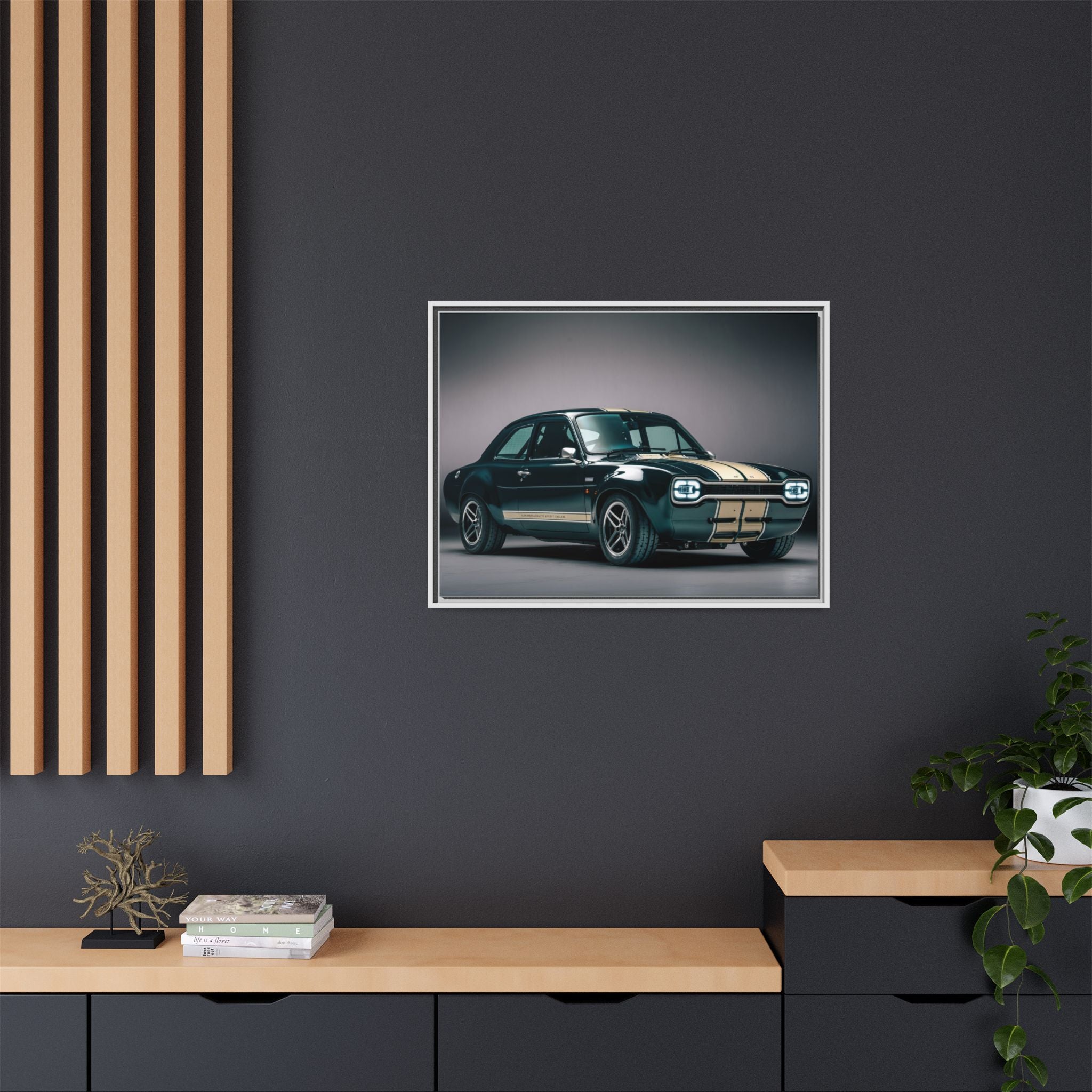 Framed Matte Canvas – Classic Retro Muscle Car Wall Art