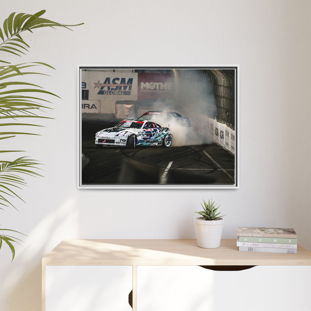 Drift Racing Canvas Print — Framed Matte Automotive Wall Art