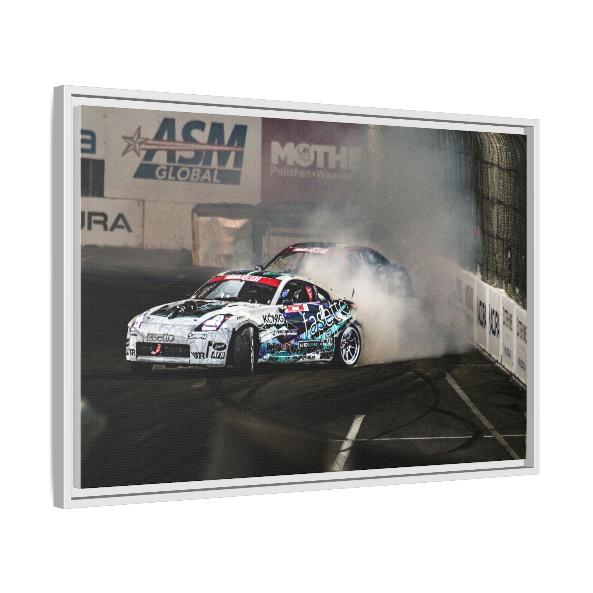 Drift Racing Canvas Print — Framed Matte Automotive Wall Art