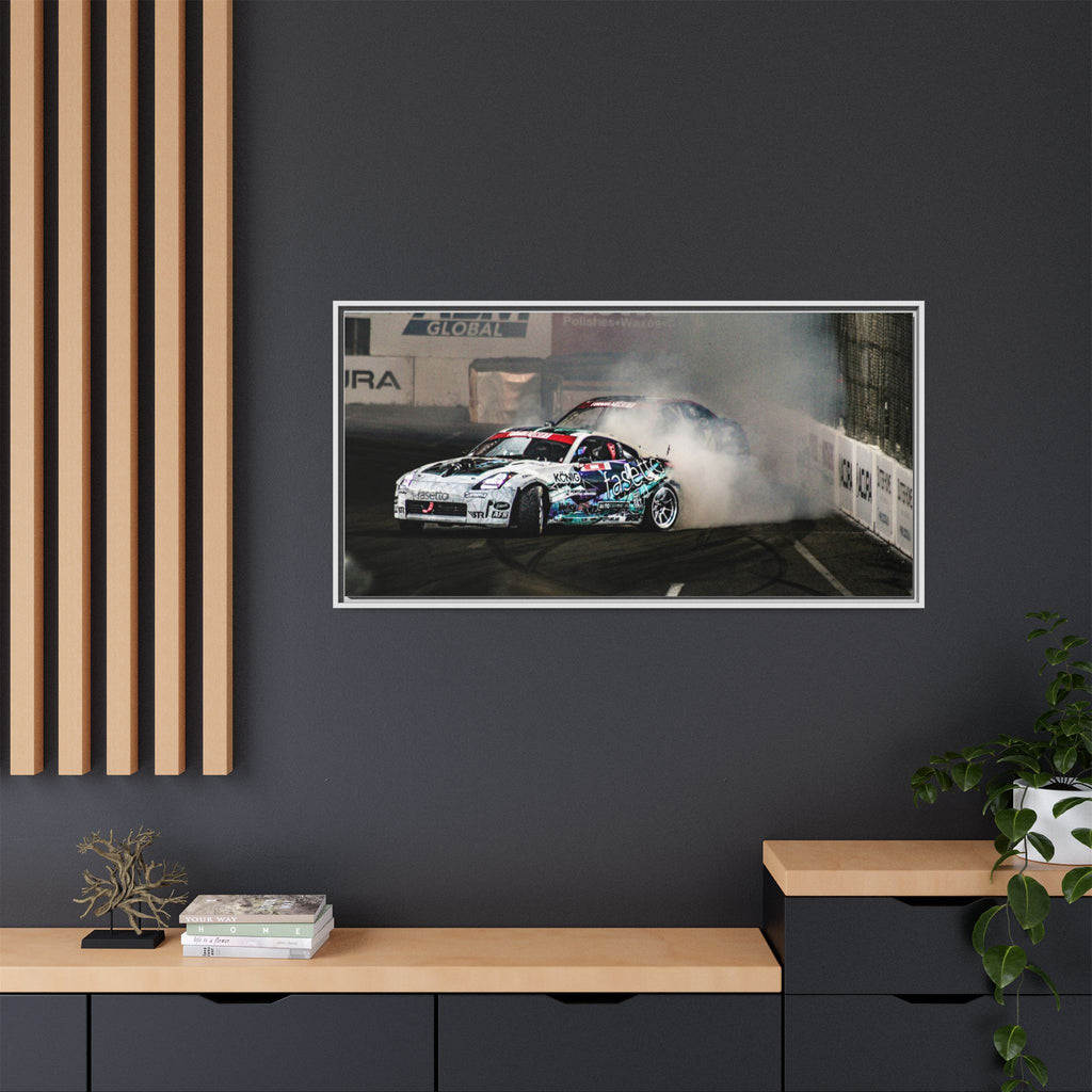 Drift Racing Canvas Print — Framed Matte Automotive Wall Art
