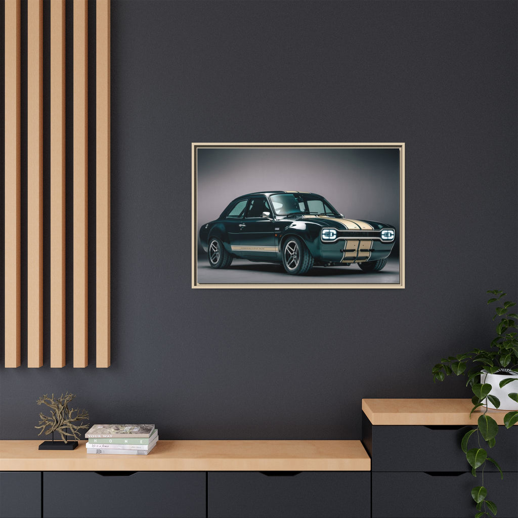 Framed Matte Canvas – Classic Retro Muscle Car Wall Art