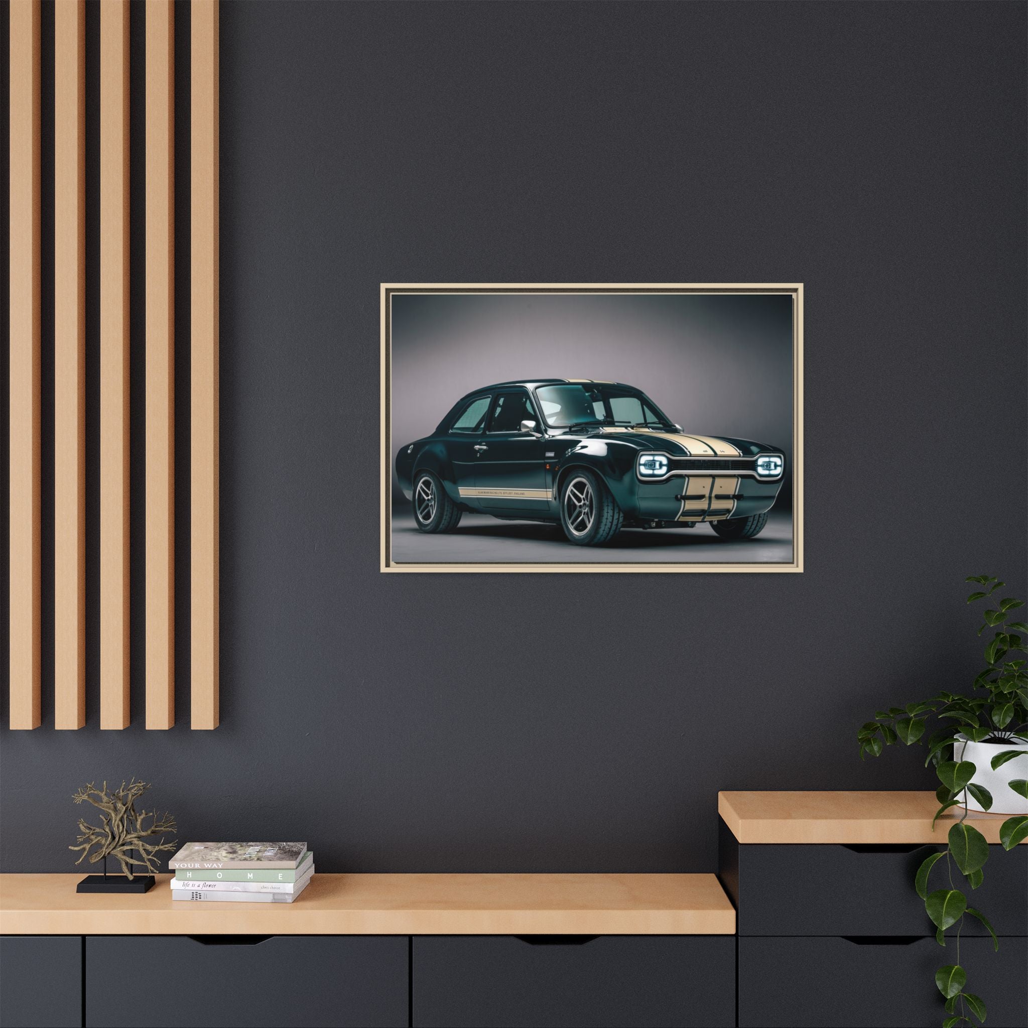 Framed Matte Canvas – Classic Retro Muscle Car Wall Art