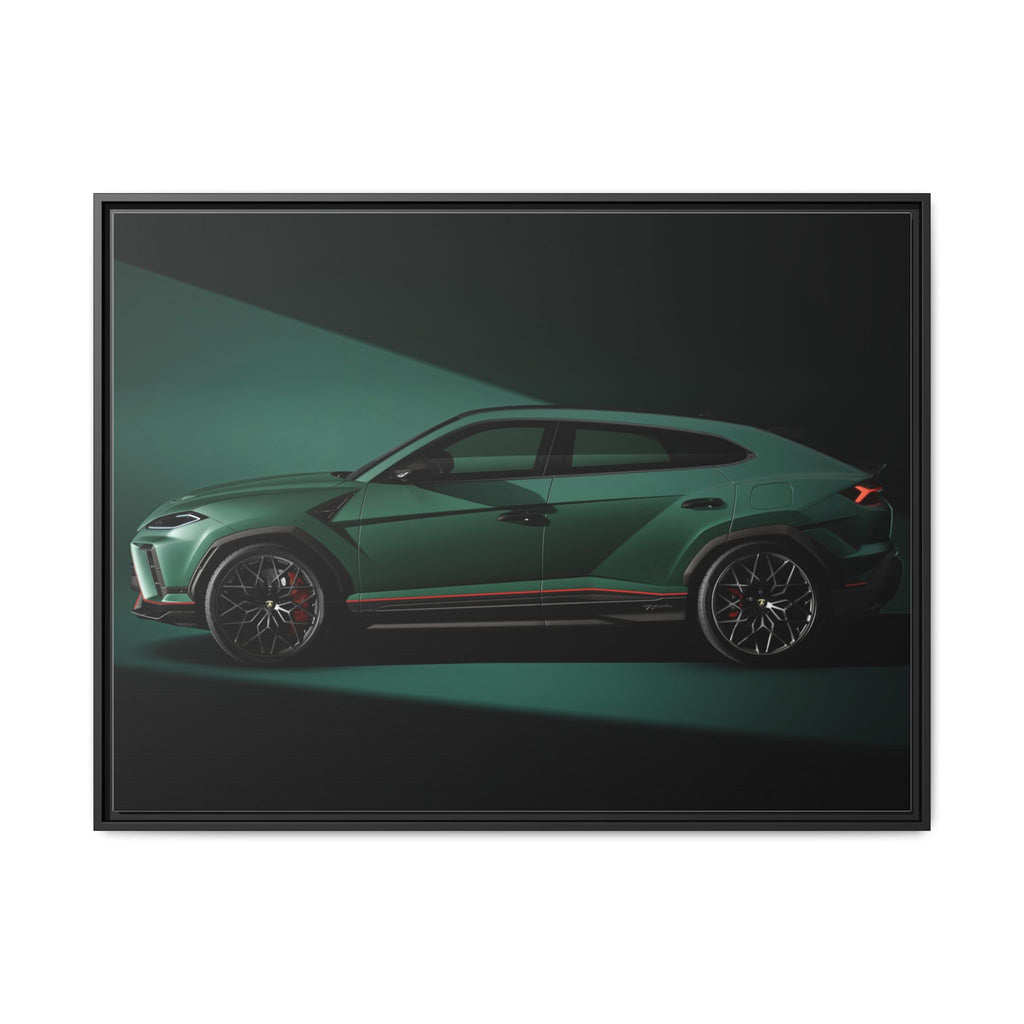Framed Matte Canvas Print — Emerald Sports SUV Wall Art