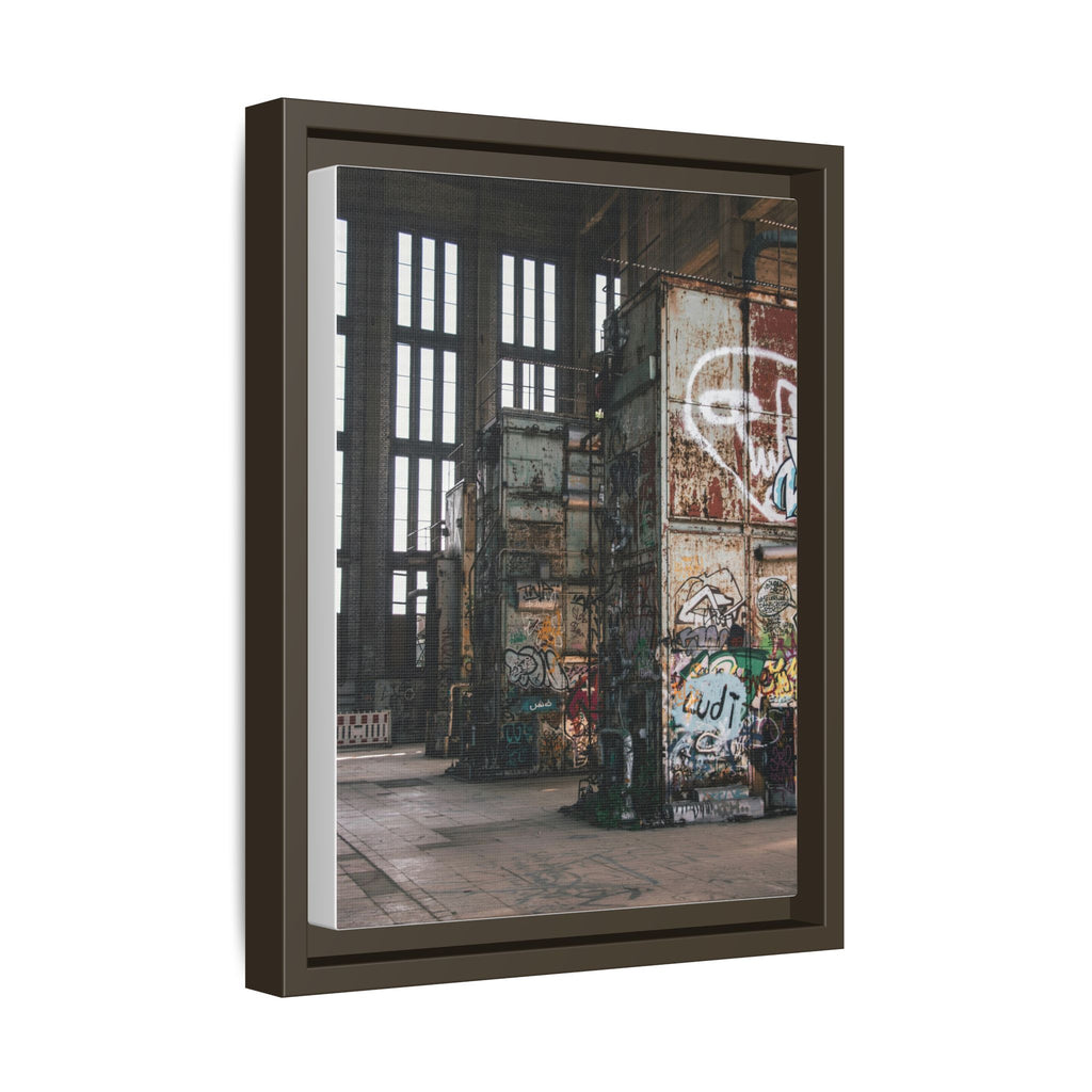 Urban Graffiti Ruins Matte Framed Canvas