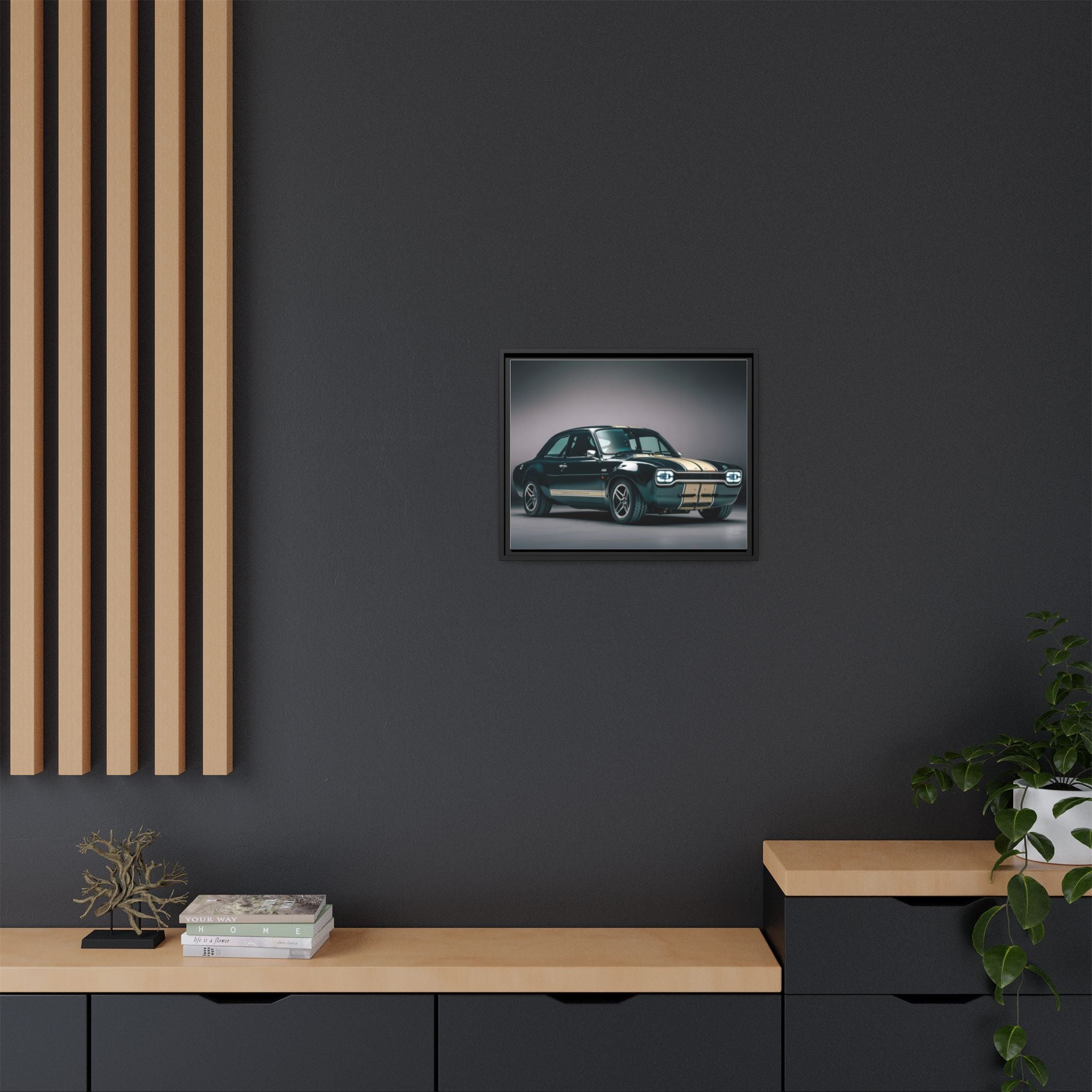 Framed Matte Canvas – Classic Retro Muscle Car Wall Art
