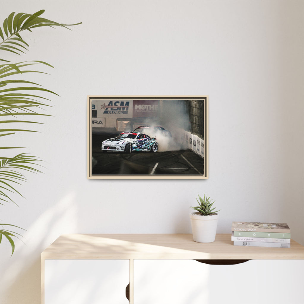 Drift Racing Canvas Print — Framed Matte Automotive Wall Art