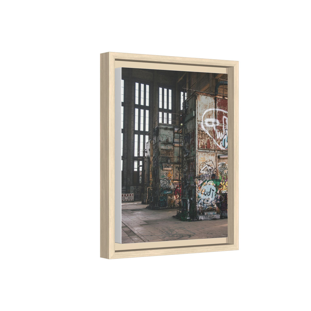 Urban Graffiti Ruins Matte Framed Canvas