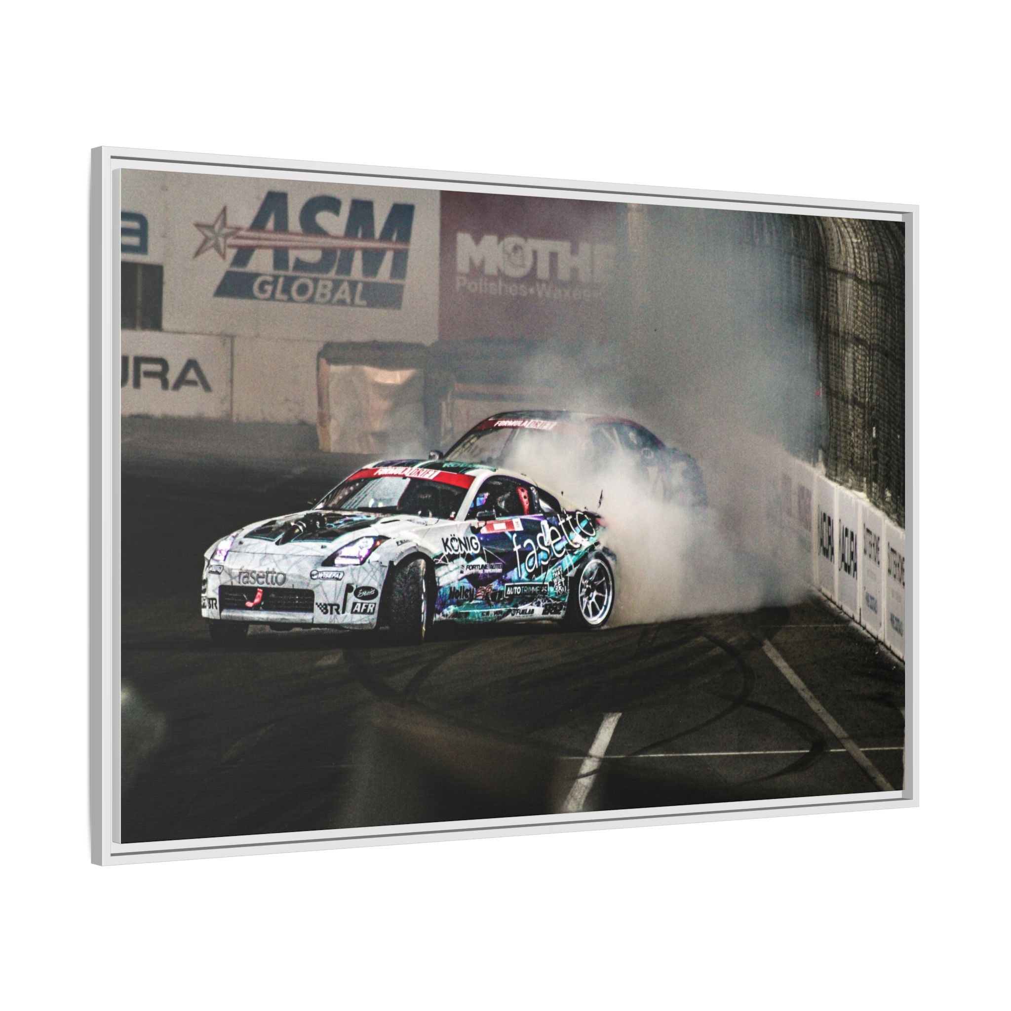 Drift Racing Canvas Print — Framed Matte Automotive Wall Art
