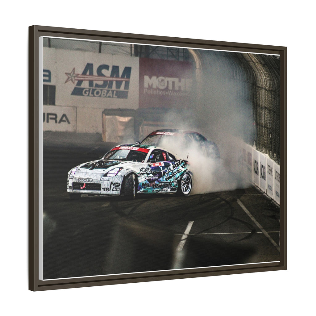 Drift Racing Canvas Print — Framed Matte Automotive Wall Art