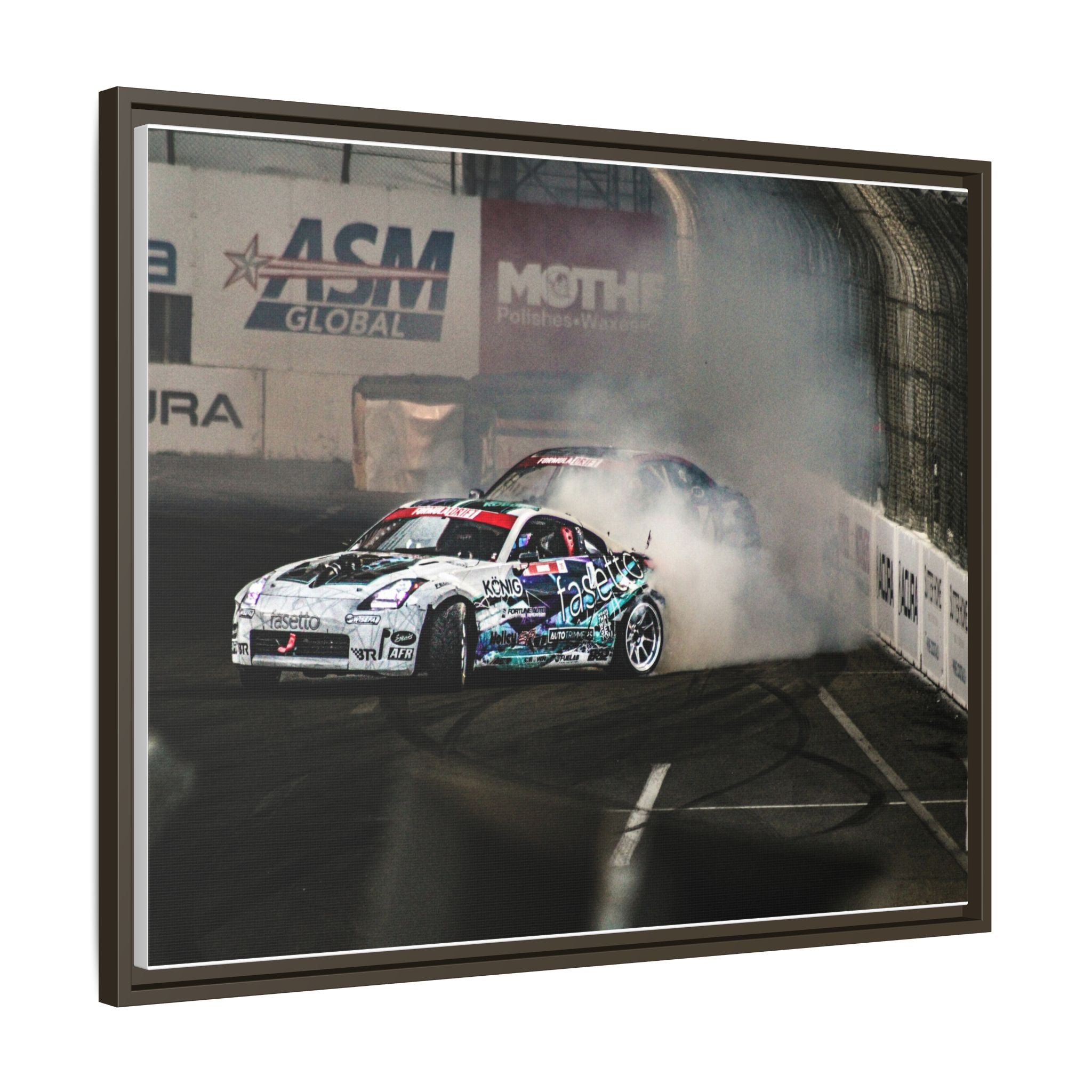 Drift Racing Canvas Print — Framed Matte Automotive Wall Art