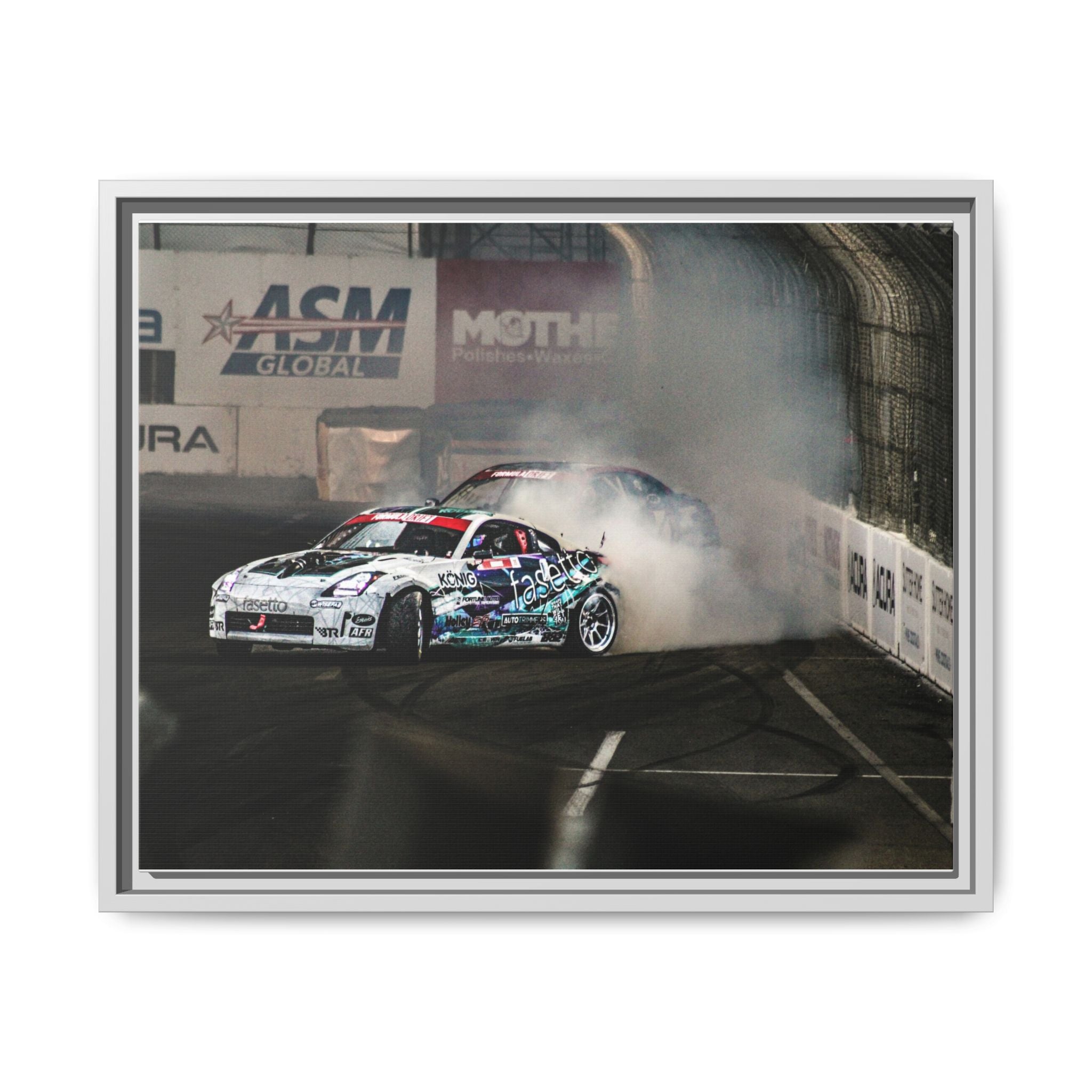 Drift Racing Canvas Print — Framed Matte Automotive Wall Art
